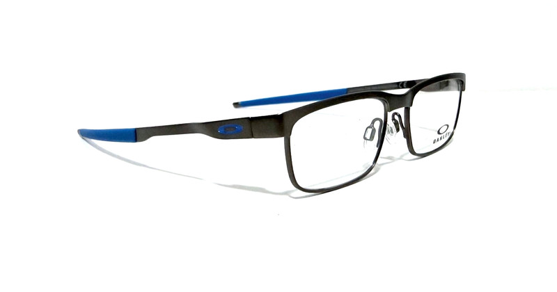 OAKLEY OY3002-0246 STEEL PLATE XS SATINE CHROME GRAY BLUE EYEGLASSES 46-14-130MM gallery