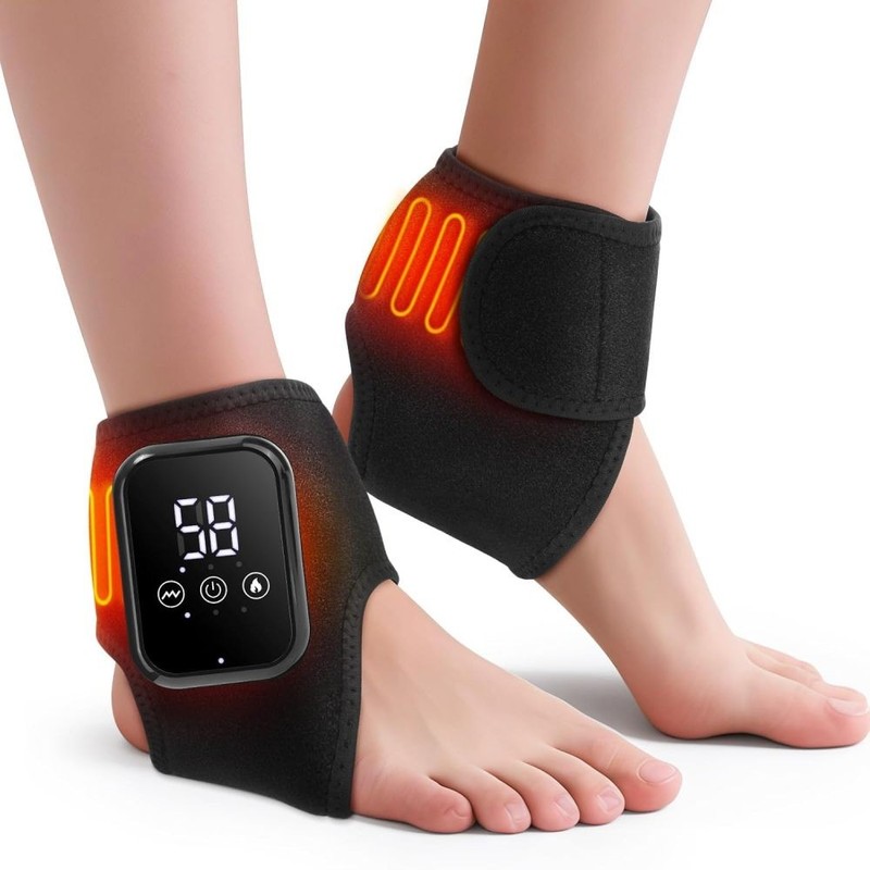 Electric Foot and Ankle Massager Brace for Pain Relief Heating Vibration Therapy gallery