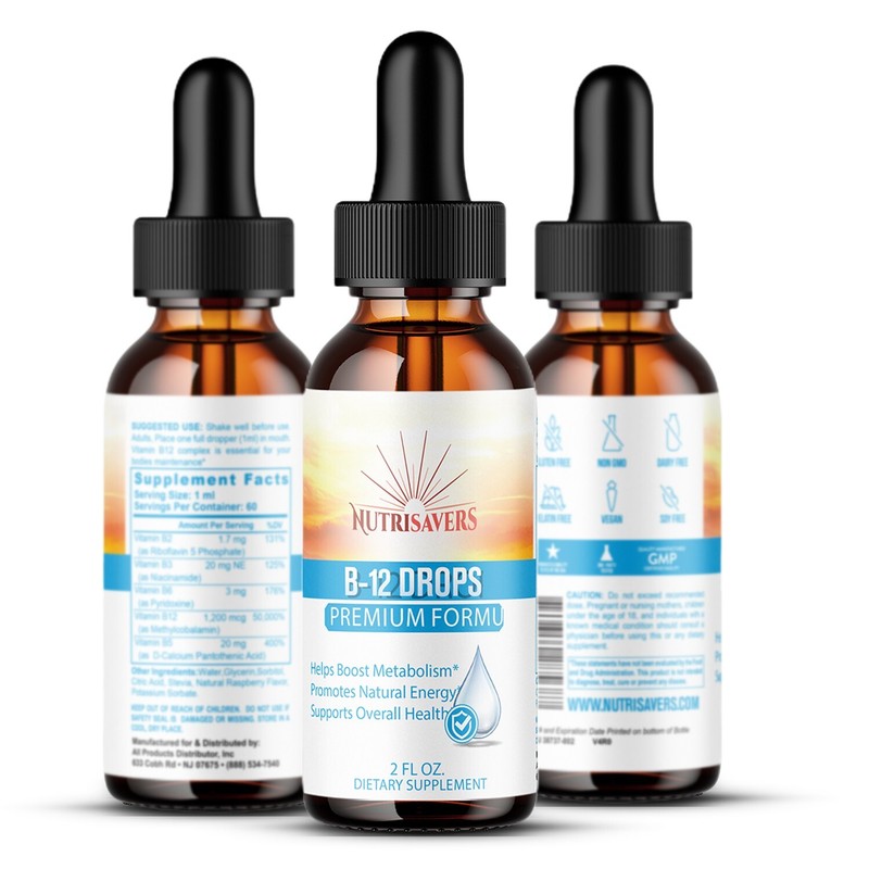 B-12 Vitamin Drops Supports Healthy Skin – Improve Overall Health – 6 fl oz