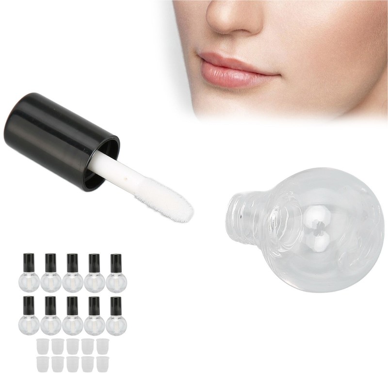 10Pcs 5ml Empty Lip Gloss Tubes Containers Cute Ball Type Plastic Refillable DIY