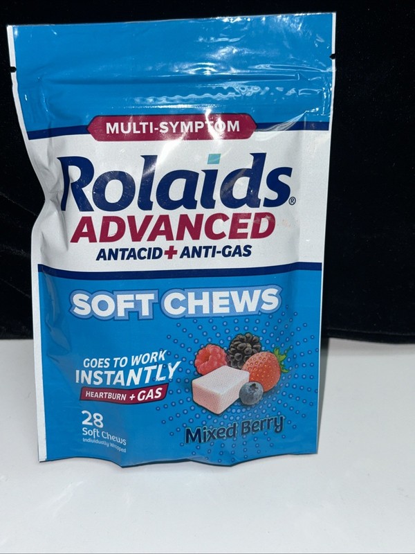 2 PACKS ROLAIDS Advanced 28 Mixed Berry Soft Chews Heartburn Gas Relief Ex 12/25 gallery