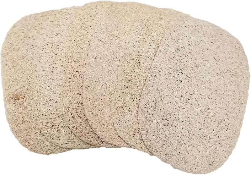 WOCATS 6 Pack Natural Loofah Sponges for Dishes & Bath – Biodegradable, Eco-Frie
