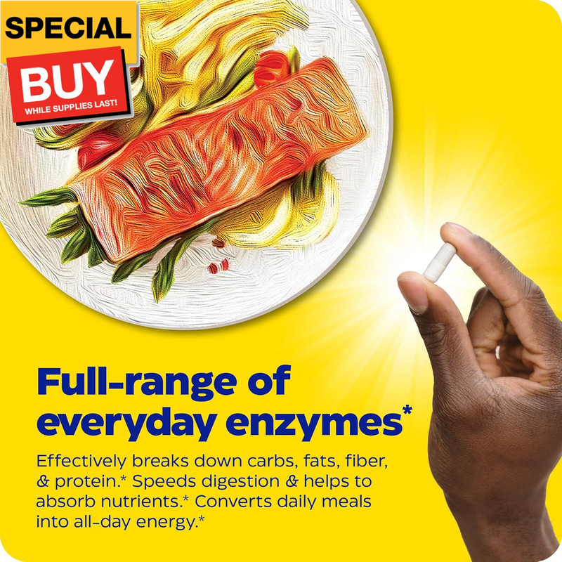 Digest, Full-Range, Everyday Digestive Enzymes, Offers Fast-Acting Gas & Bloatin gallery