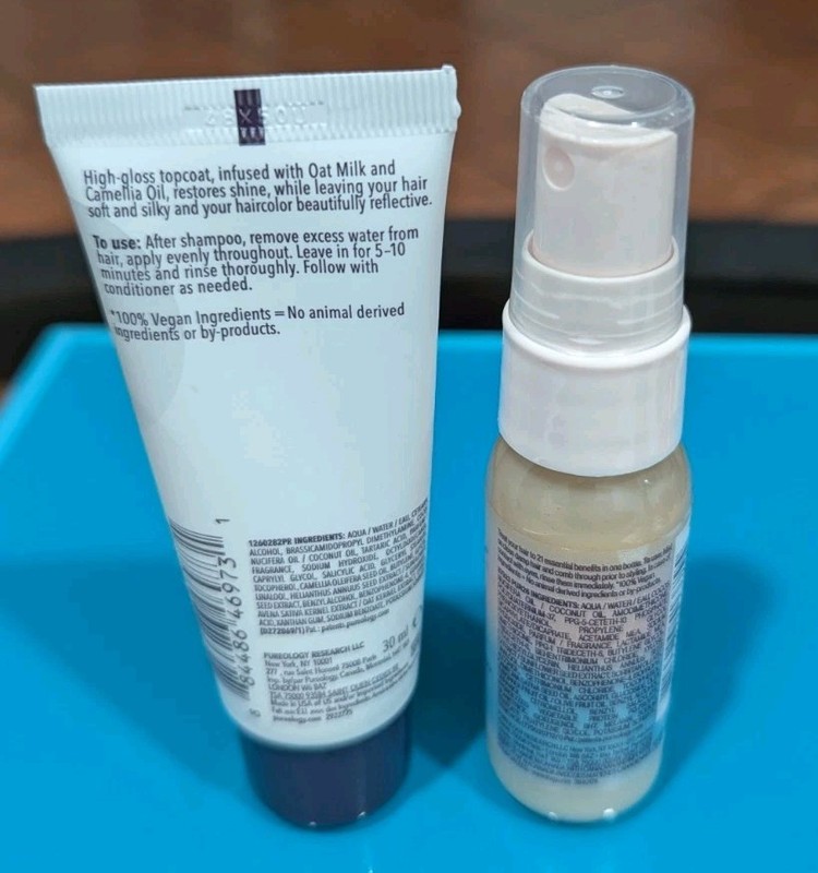 PUREOLOGY Color Fanatic Top Coat + Leave In Spray Travel Size 30 ml/1oz Each NEW gallery