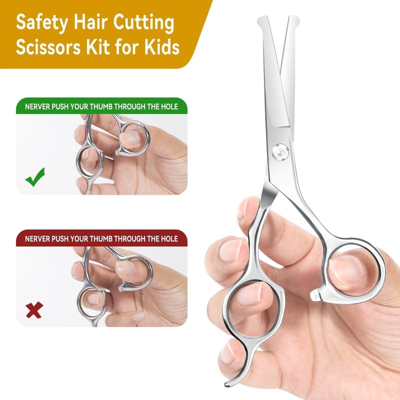 6.1" Kids Hair Cutting Scissors - Safety Rounded Tips for Toddlers & Children, H gallery