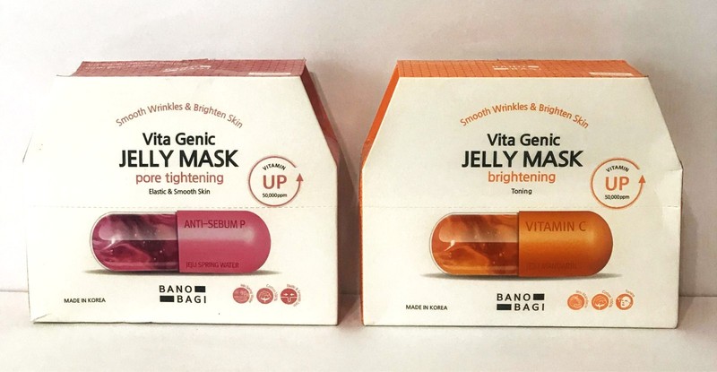 2 COUNTS OF VITA GENIC JELLY MASKS, ITAMINC & ANTI-SEBUM P, KOREA