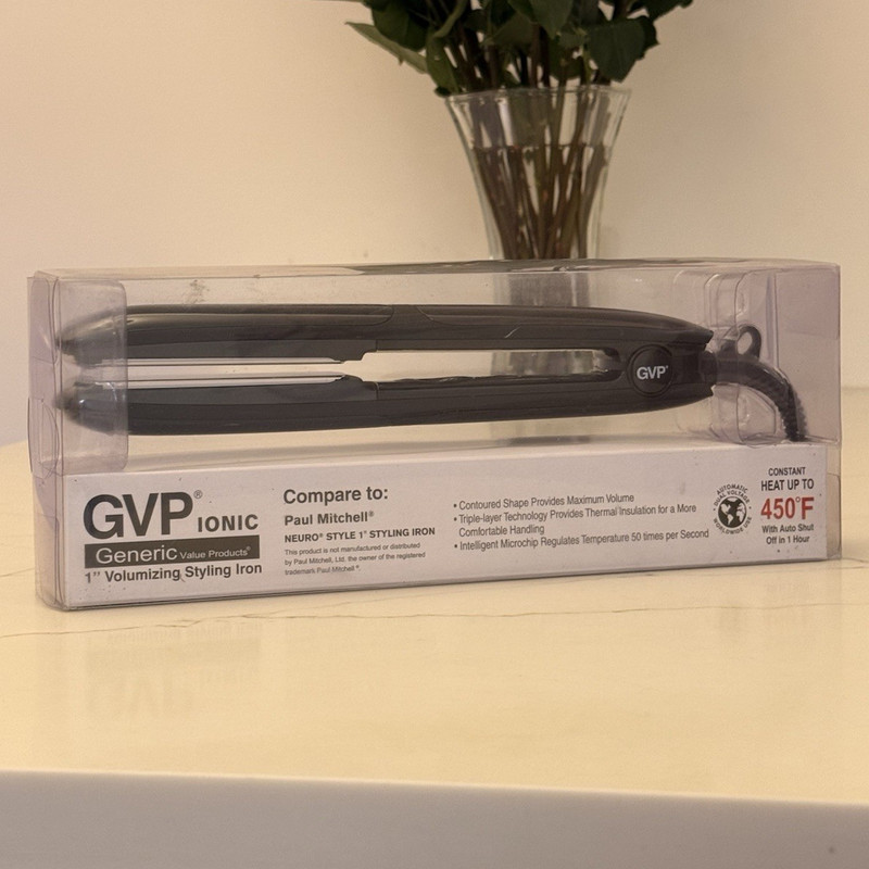 GVP 1″ Ionic Volumizing Styling Iron – Professional Ceramic Flat Iron – Up to 45