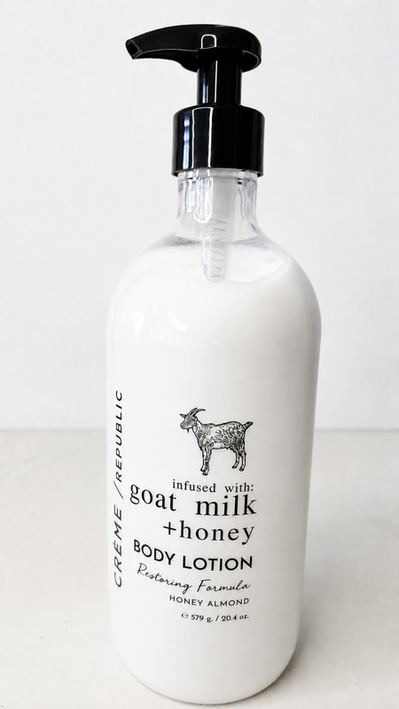 Crème Republic Goat Milk + Honey Body Lotion Pump Honey Almond 20.4 oz