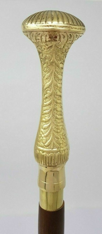 Designer Victorian Handle Brass Walking Stick Cane Antique Style Vintage Gift gallery