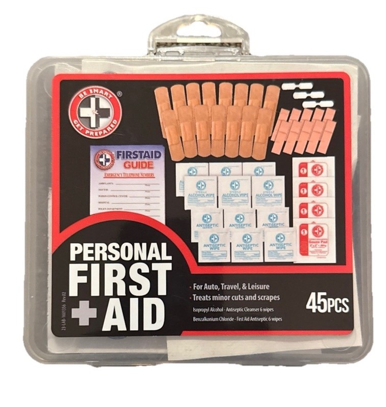 First Aid Kit 45 Pcs factory sealed USA auto travel leisure 2025-08-31