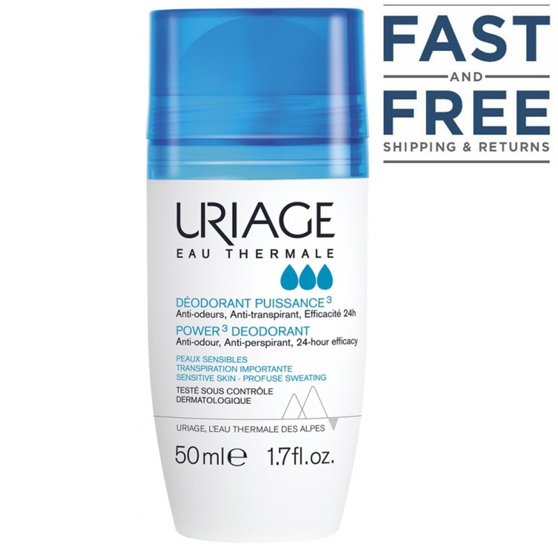 Uriage Power 3 Anti-Odor Antiperspirant Roll On Deodorant 50ml Exp 03/2027