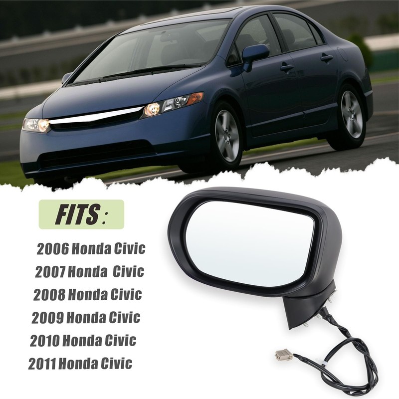 Lqito Left Driver Side Mirror For 2006 2007 2008 2009 2010 L-3Pins, Black gallery
