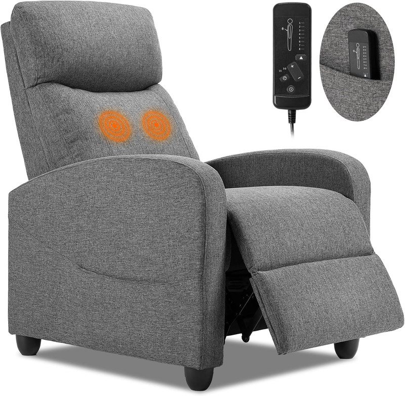 Sweetcrispy Massage Recliner Chair for Adults, Adjustable Home Theater Seating w
