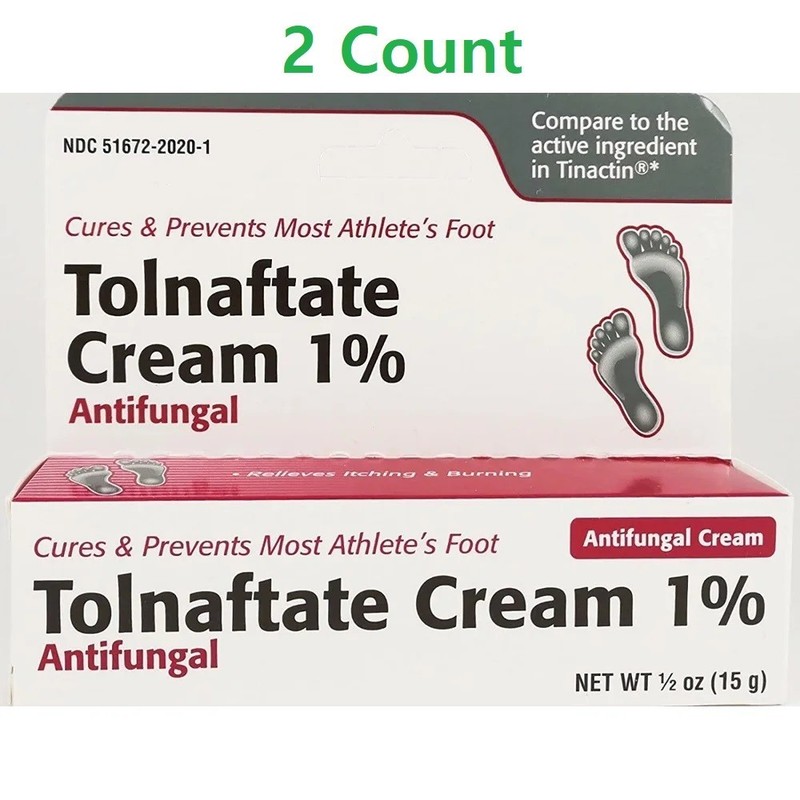 Taro Tolnaftate 1% Antifungal Cream, for itching, burning, cracking, 0.5oz, 2 Ct