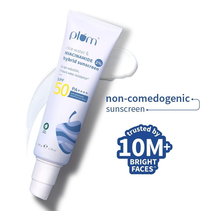 SPF 50 Niacinamide & Rice Water Sunscreen | Oily, Dry, Combo Skin | UVA/UVB Prot gallery