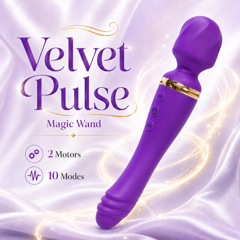 Purple Magic Wand Vibrator Women 10 Speeds Dual Motor G Spot Clitoral Massager