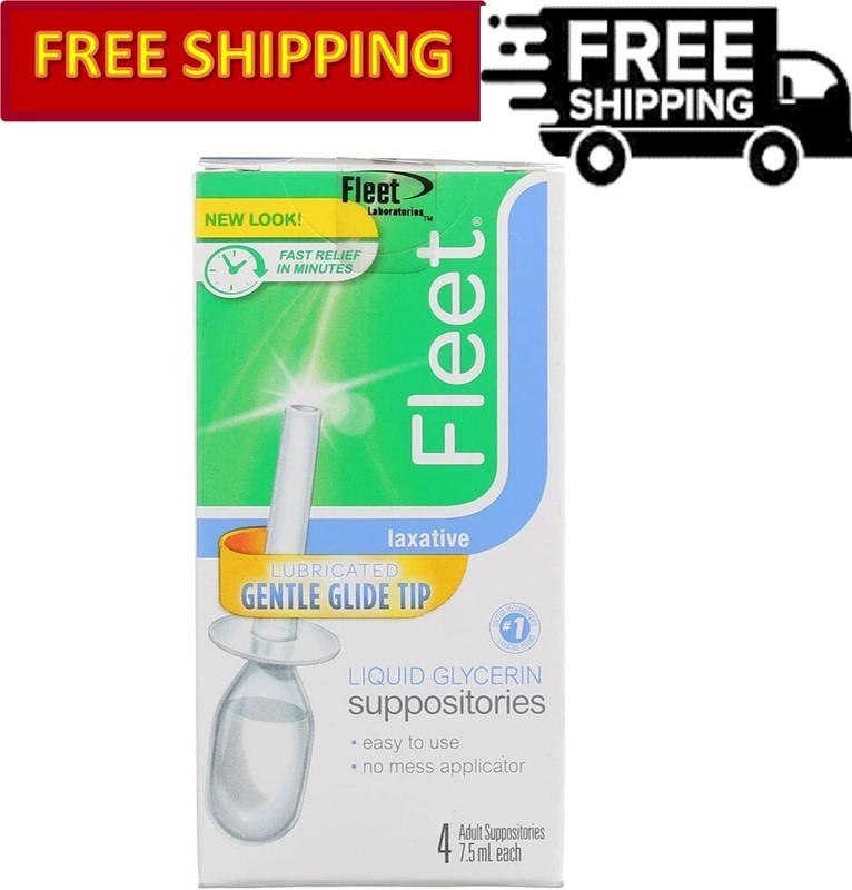Fleet Liquid Glycerin Suppositories for Adult Constipation, 7.5 mL, 4 Bottles