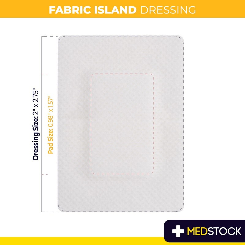MEDSTOCK Fabric Island Dressing - 2" x 2.75" (Box of 100) gallery
