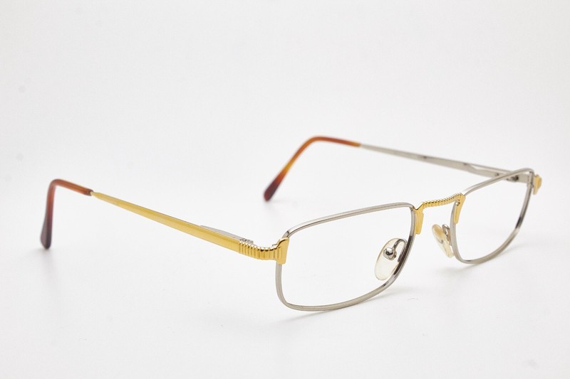 🤓 Vintage VERSACE Glasses V06 Frame Slim Rectangular Curtains 90s👓Unisex gallery