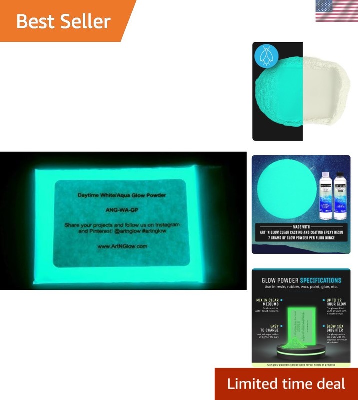 Non-Toxic Glow Powder in Neutral Aqua – Perfect for Art, Nail & DIY Projects