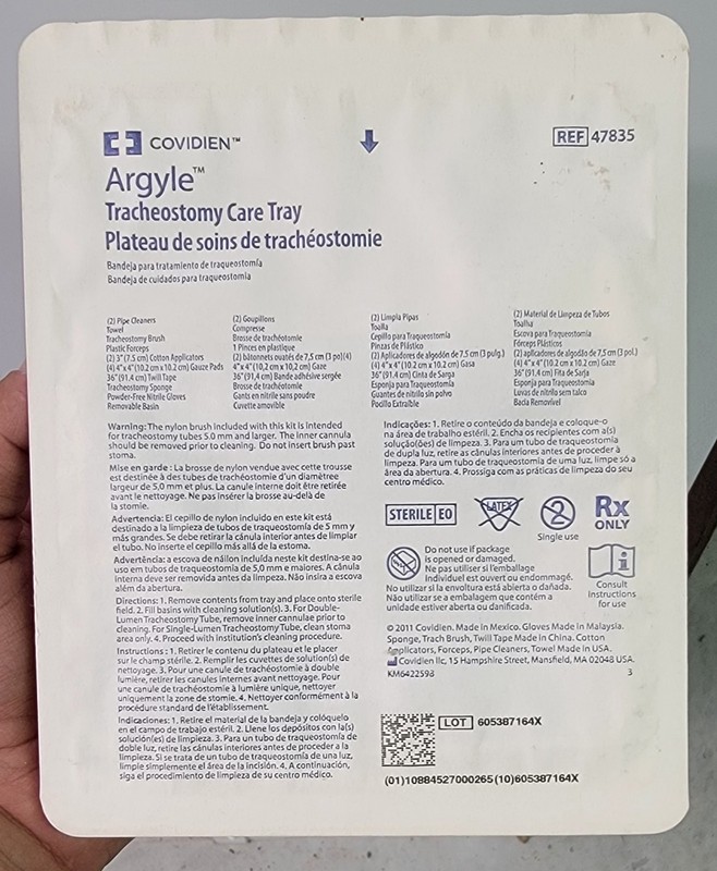 Argyle Tracheostomy Care Tray