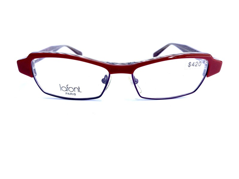 New Jean Lafont Burgundy Red Rectangular Eyeglasses France Haiku 685 52 16 142