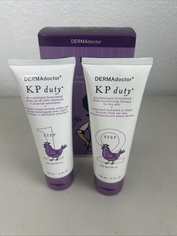 DERMAdoctor KP Duty Kit Skin Repair Dry & Bumpy Skin 4 oz Cream & Body Scrub