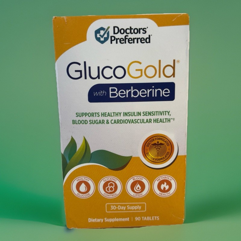 GlucoGold w/Berberine Dietary Supplement 30 Day Supply 90 Tab Factory Sealed