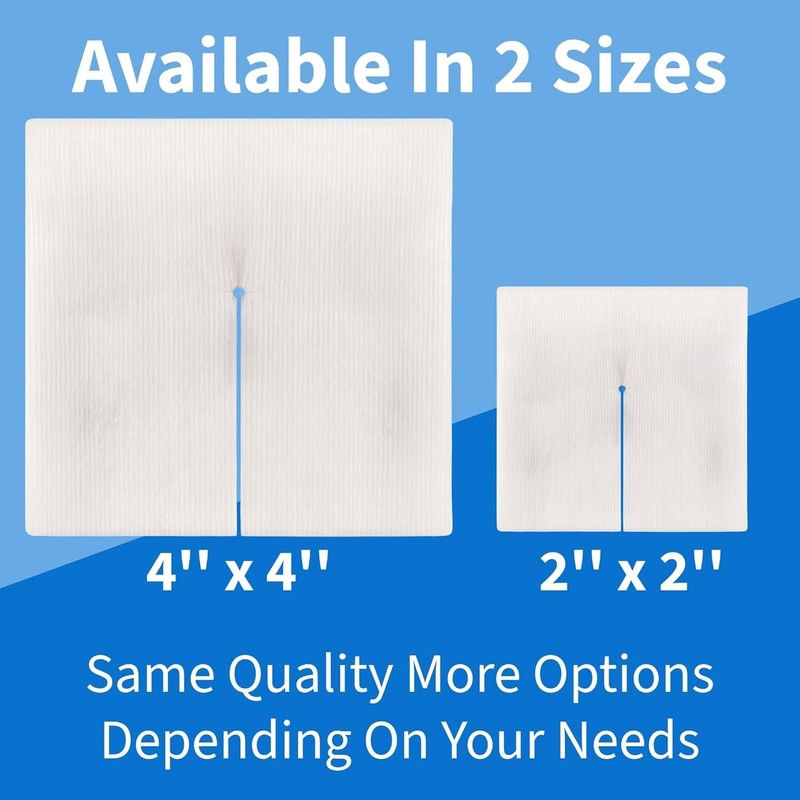 Split Drain Sponge Gauze 4x4 Sterile 6-Ply – 50 Count 25 Packs of 2 Pre-Cut S... gallery