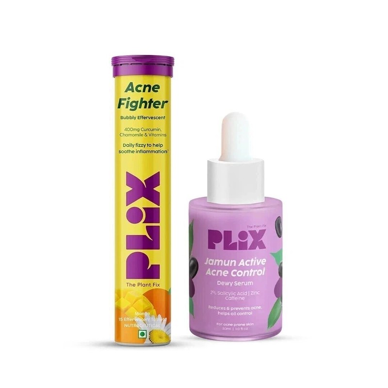 PLIX – Jamun Active Acne Control Dewy Serum 30ml and Acne Fighter 15 tab Combo