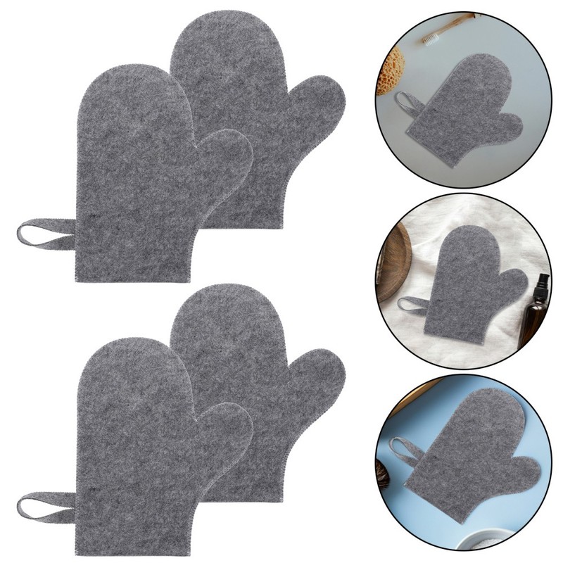 6pcs Felt Sauna Glove: Heat-Resistant Exfoliating Bath Shower Mitts - Absorbent gallery