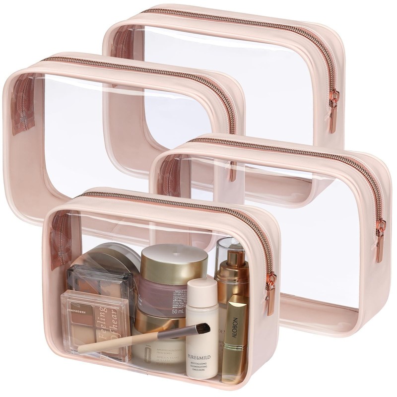 TSA Approved Toiletry Bag 4 Medium – Quart Size Clear Makeup Bag for Carry On…