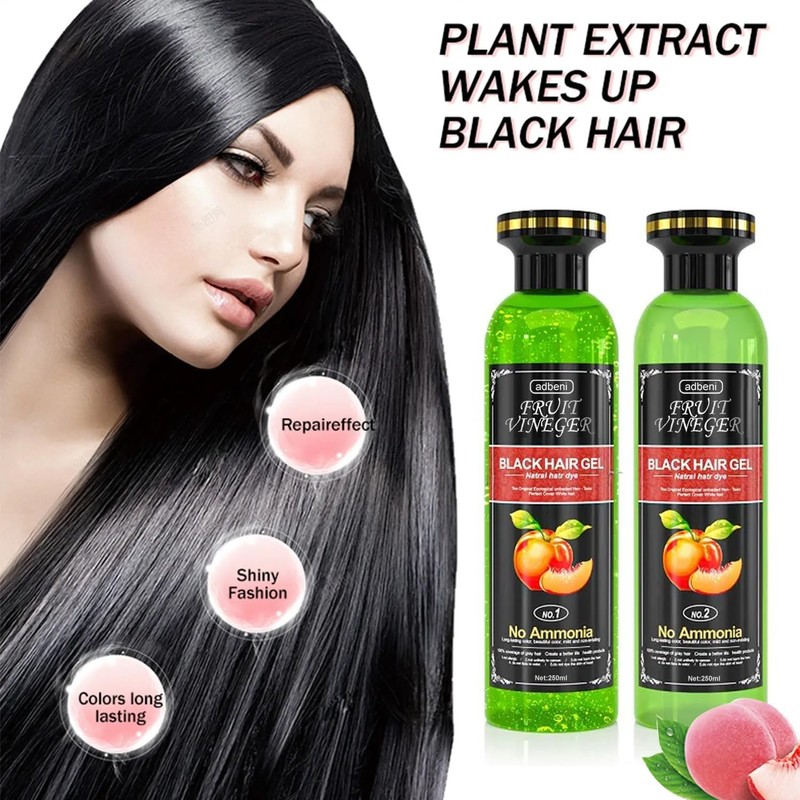 Adbeni Fruit Vinegar hair Colour Black | Ammonia Free Herbal Hair Dye Gel 500ml gallery