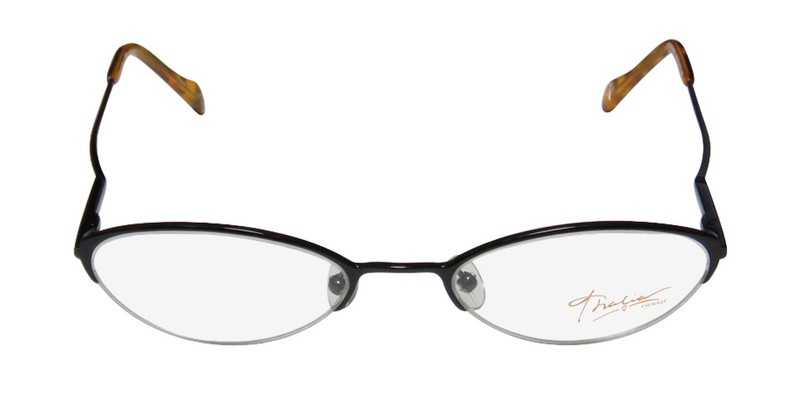 NEW THALIA GIA EYEGLASSES HALF-RIM OVAL BK WOMENS METAL 50-19-135 BLACK gallery