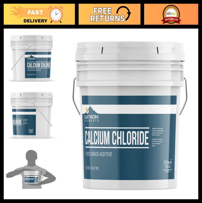 Calcium Chloride for Wine & Cheese Making – Food Additive & Preservative (7 lbs)