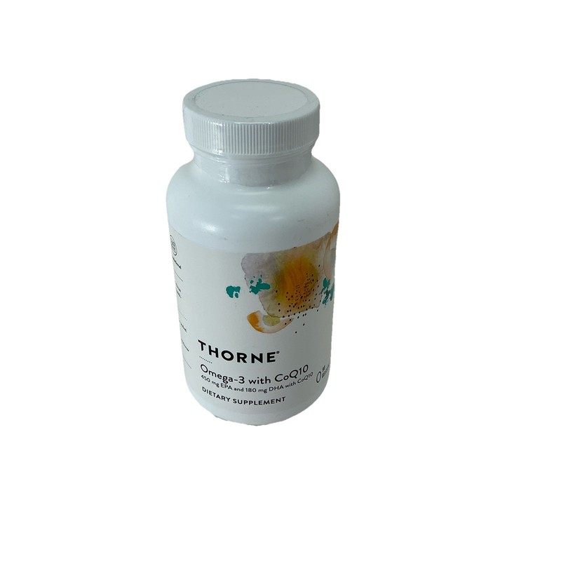 Thorne Omega-3 with CoQ10 – 90 Gelcaps * New Free Ship