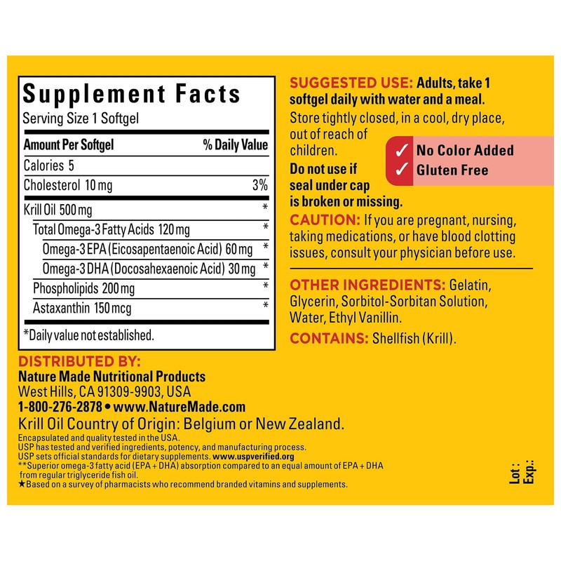 Nature Made Superior Absorption Krill Oil 500Mg Astaxanthin And Phospholipids gallery
