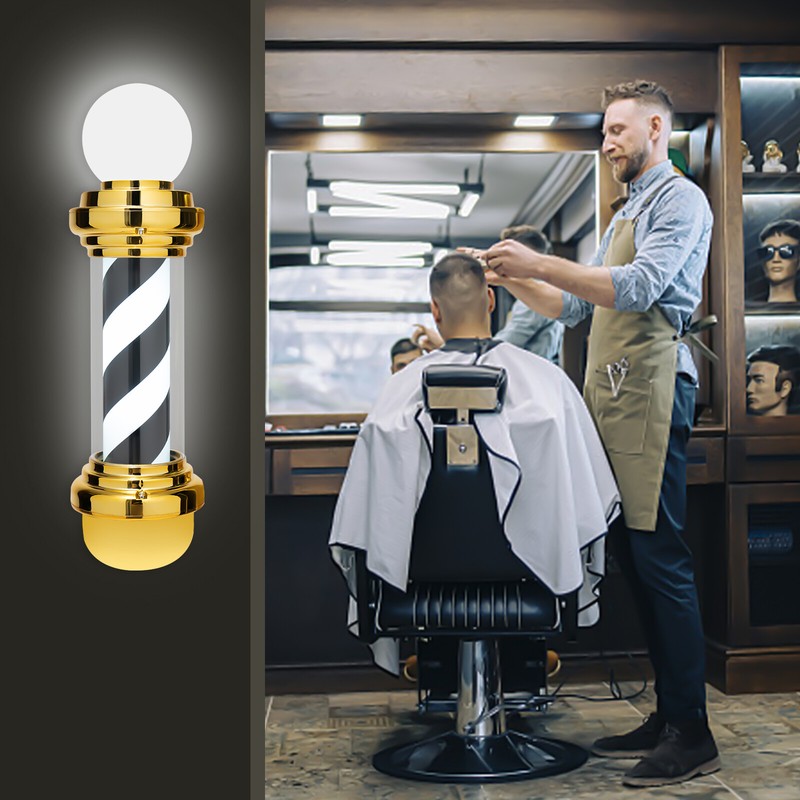 110V Barber Pole Light Rotating Hair Salon Open Sign IP54 Waterproof Save Energe