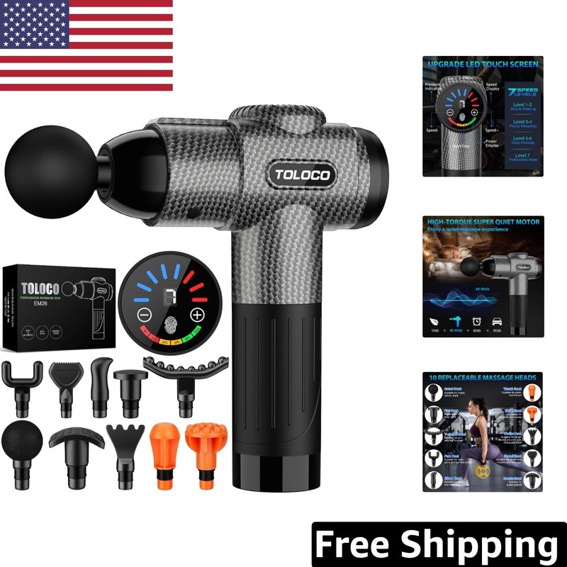 Quiet Deep Tissue Percussion Massager – Smart Touch Screen & 6 Hr Battery Life