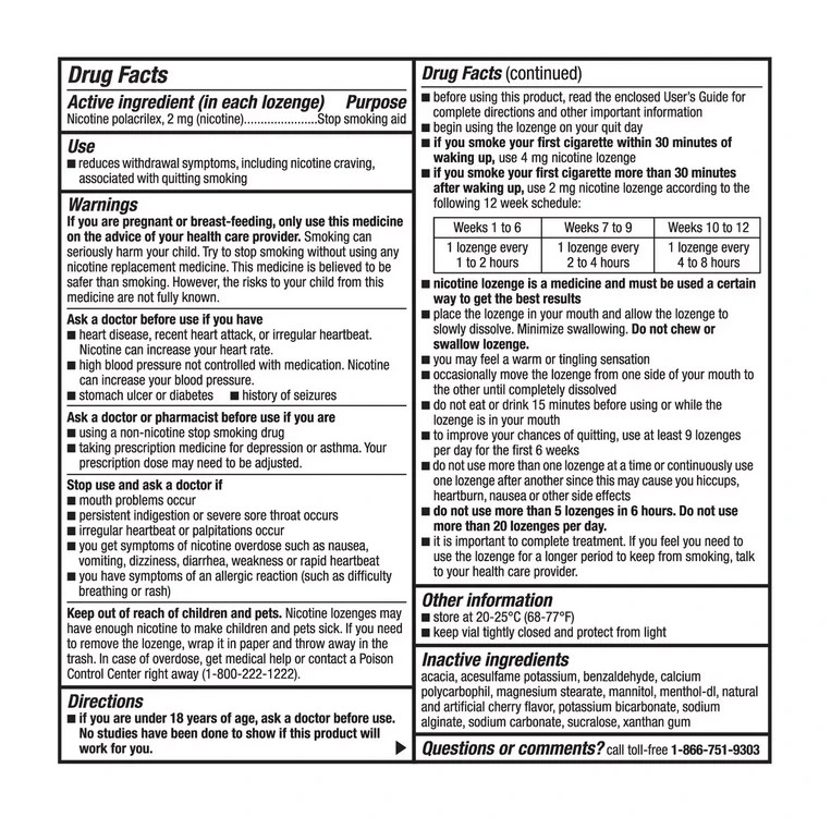 3 Pack - Member’s Mark Nicotine Mini Lozenge, 2 MG . 216 ct. gallery