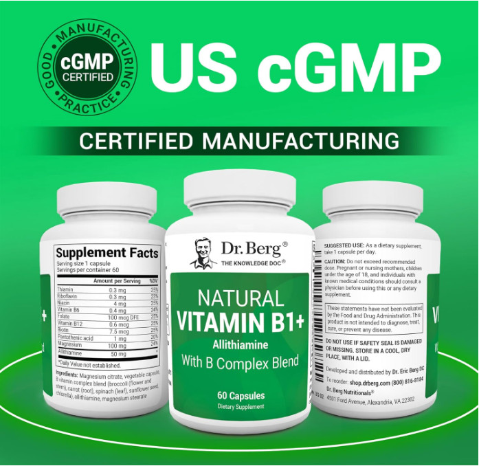 Dr. Berg Vitamin B1 B6 B12 Complex with Magnesium, 60 Capsules gallery