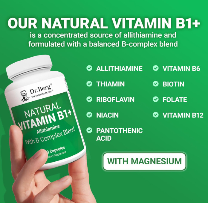 Dr. Berg Vitamin B1 B6 B12 Complex with Magnesium, 60 Capsules gallery