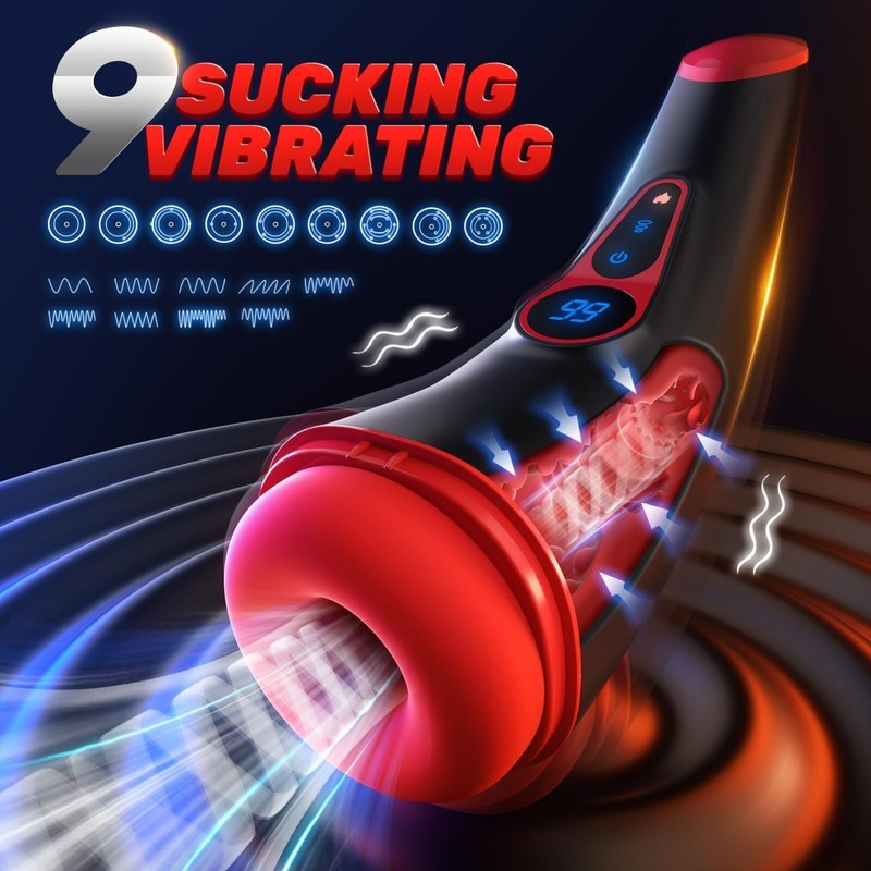 For Male Vibration Massage Automatic Male 9 Sucking Heating Mouth Pocket Sleeve gallery