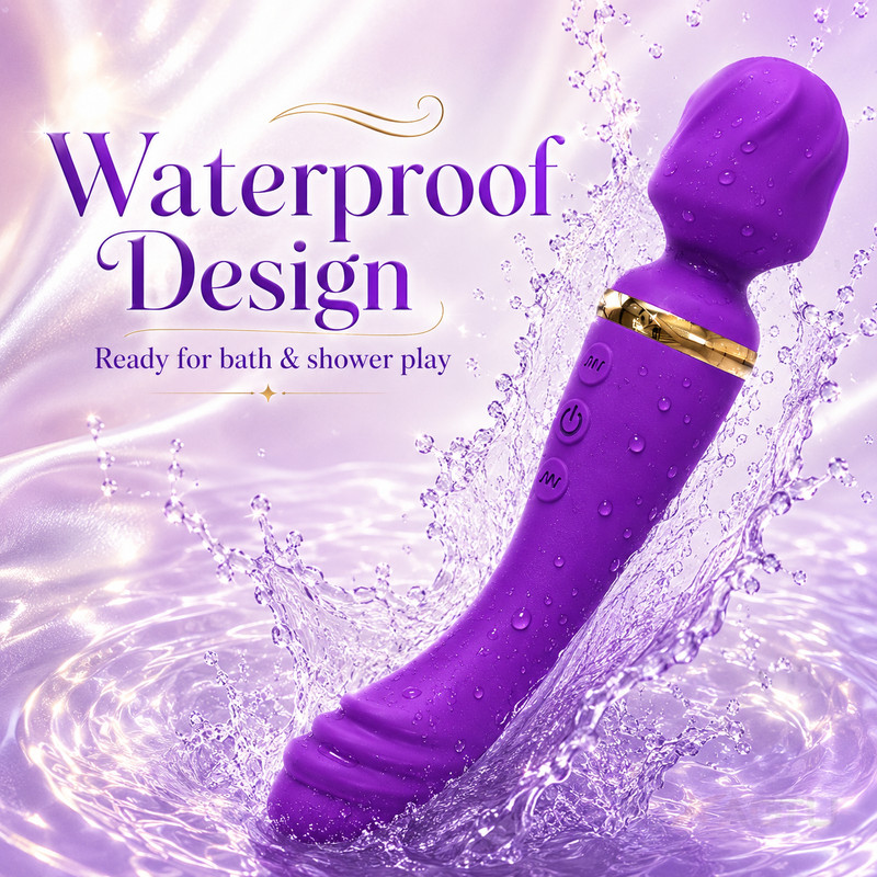 Purple Magic Wand Vibrator Women 10 Speeds Dual Motor G Spot Clitoral Massager gallery