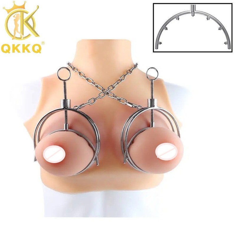 Chest Lock Constraint Tools Metal Chain Breast Bondage Clamp for Women Pleasure