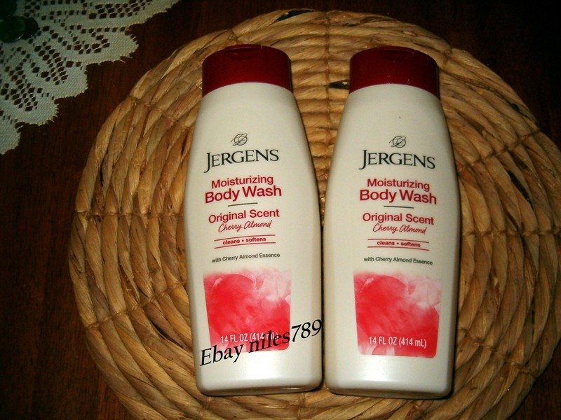 2 Jergens Moisturizing Body Wash Cherry Almond Cleans & Refreshes 14 oz Ea