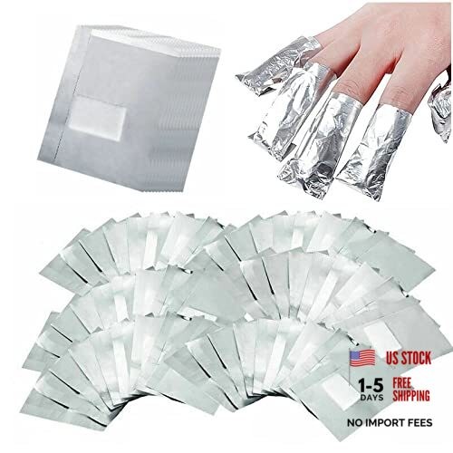 Nail Polish Remover Gel Nail Foil Wraps Aluminium Soak Off Foils Cotton 400Pcs