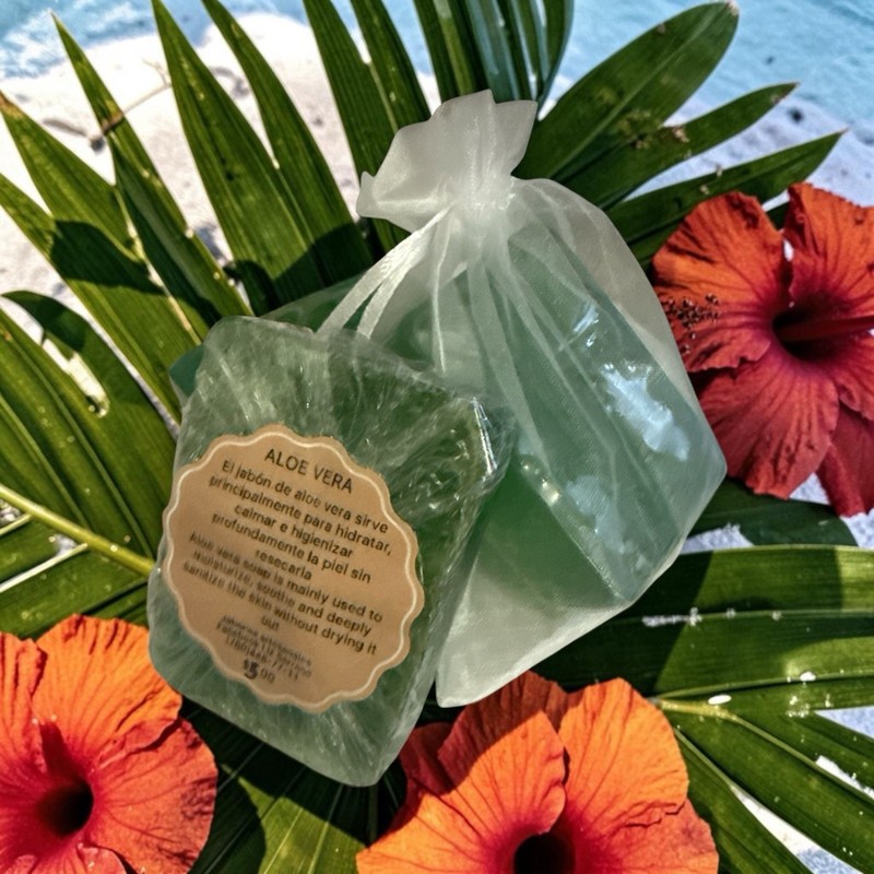 Hydrating Aloe Vera Body Bar Soap 80g Green Rectangular Solid Scent Face Body