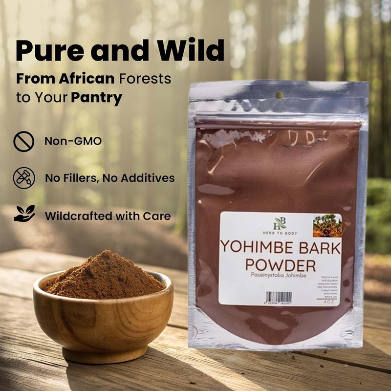 Yohimbe Bark Powder – 4 Oz, Wildcrafted Dried Yohimbe Powder Sourced from Africa gallery