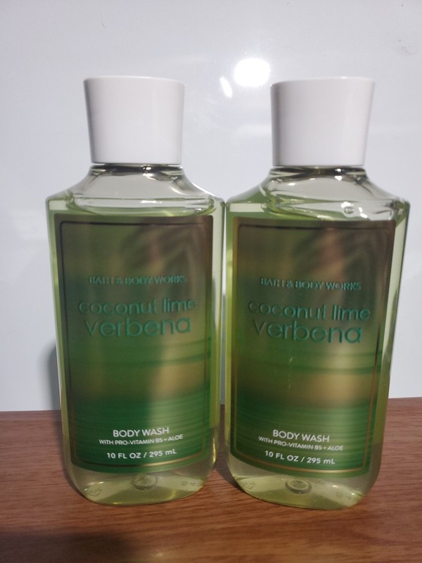 Bath & Body Works Coconut Lime Verbena Body Wash Shower Gel 10 fl oz Set of 2